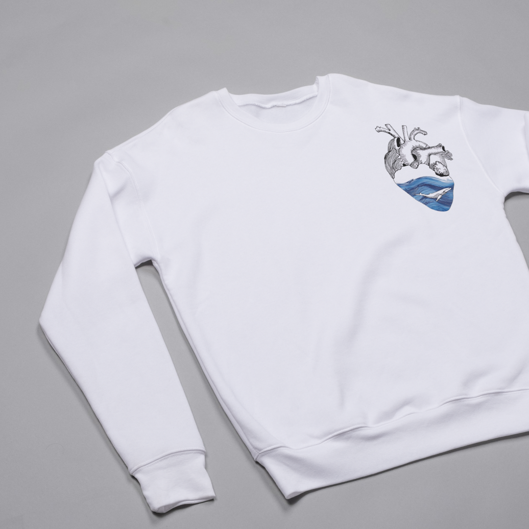 Ocean Heart (White Sweatshirt)